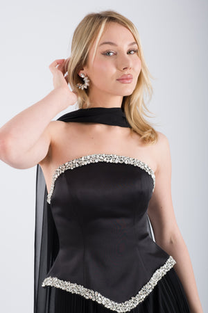 ZURICH Siyah Abiye Elbise