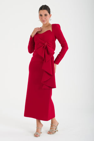 OPULENT Kırmızı Abiye Elbise