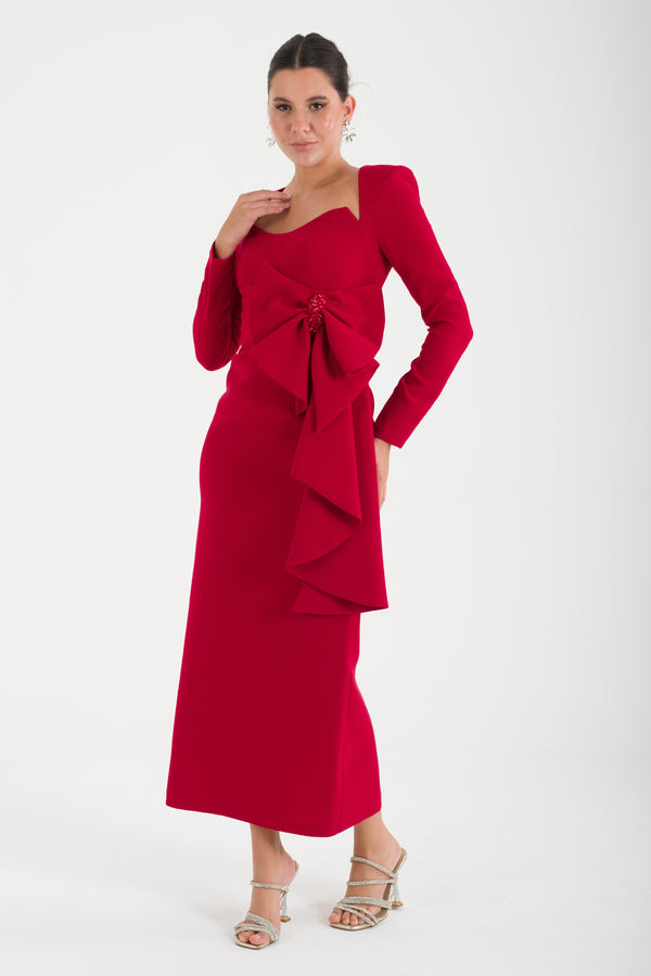OPULENT Kırmızı Abiye Elbise