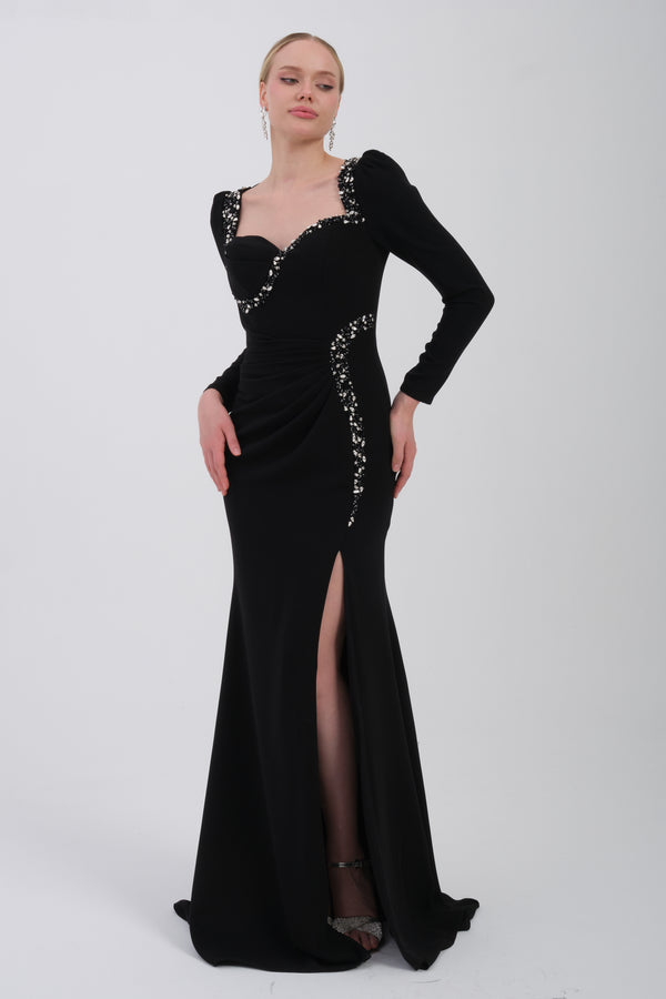 SERALYN Siyah Abiye Elbise