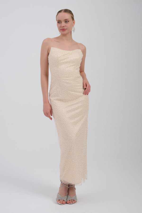 LILLESOL Ekru Abiye Elbise