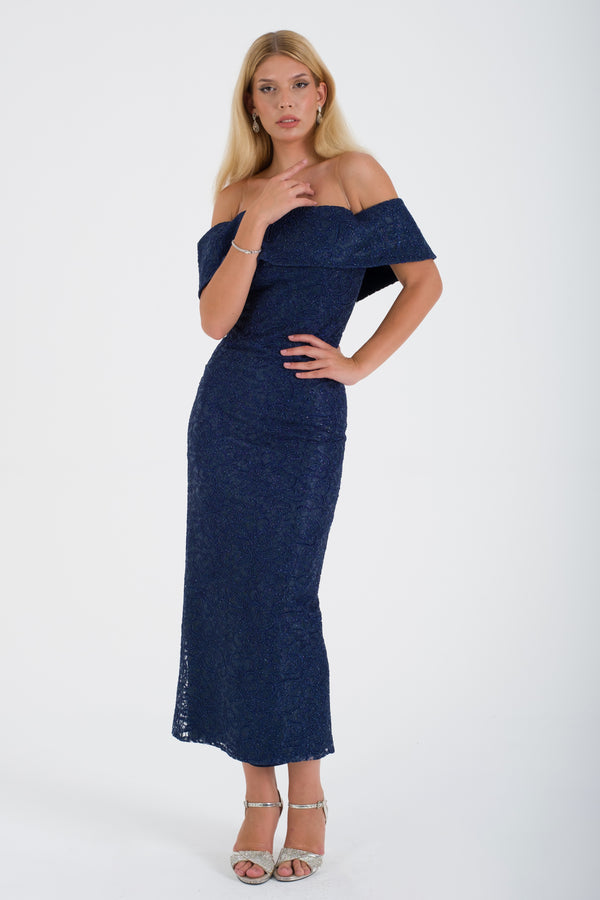 BRYF Lacivert Abiye Elbise