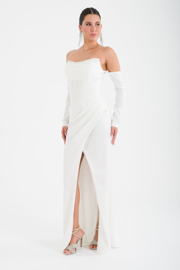 VENCE Ekru Abiye Elbise