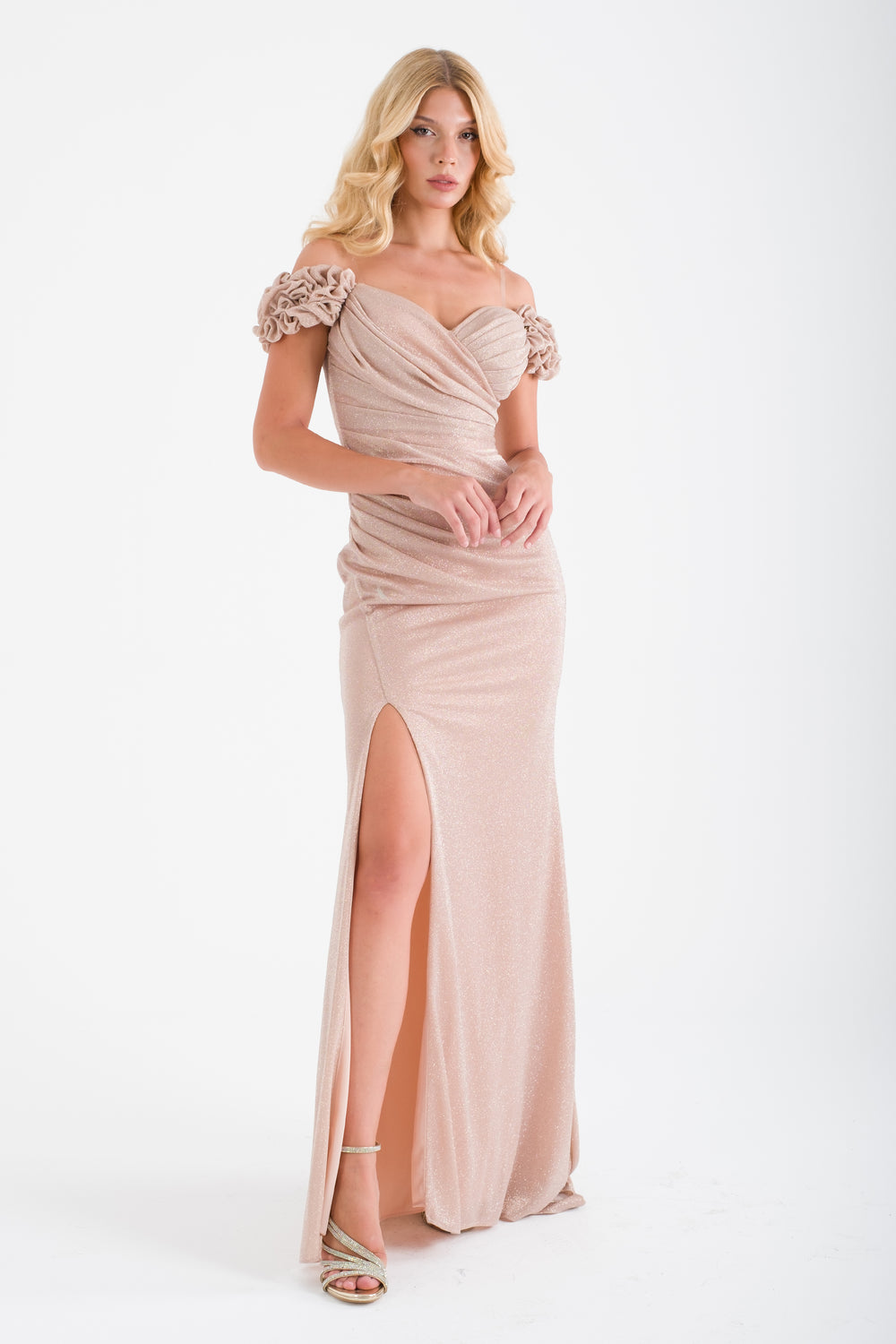 LEHLA Gold Abiye Elbise