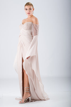 AURORA Bej Abiye Elbise