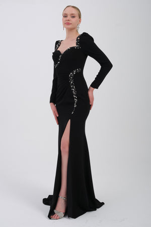 SERALYN Siyah Abiye Elbise