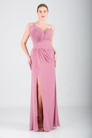 EDİTH Gül Kurusu Abiye Elbise