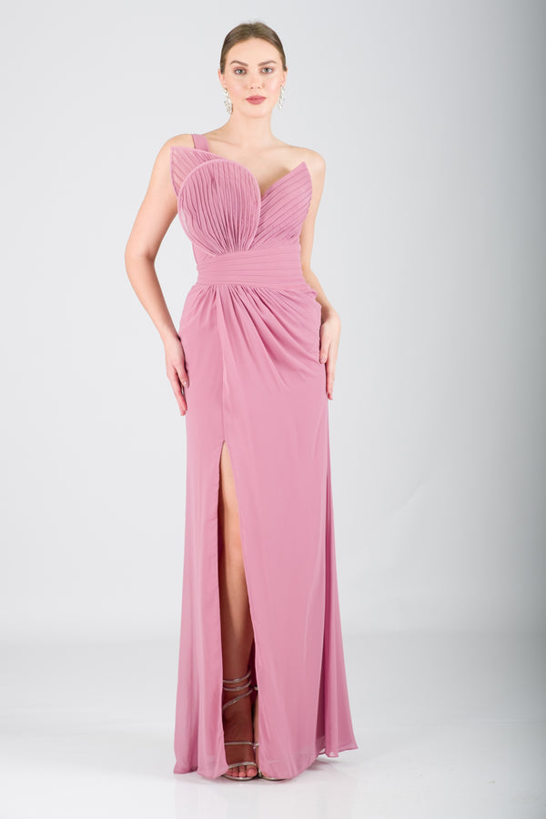 EDİTH Gül Kurusu Abiye Elbise