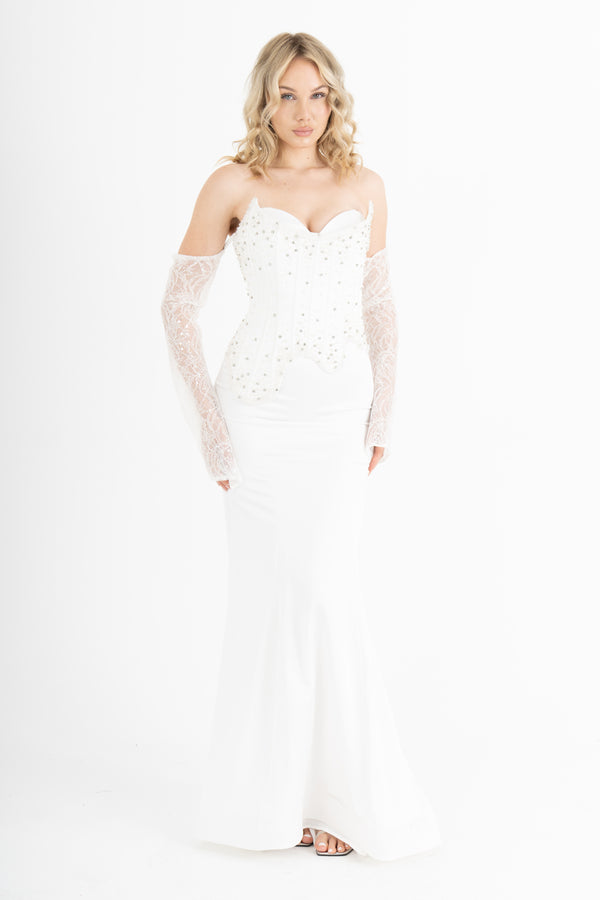 AURELİTH Ekru Abiye Elbise