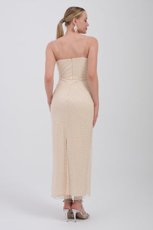 LILLESOL Ekru Abiye Elbise