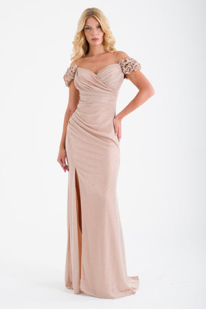 LEHLA Gold Abiye Elbise