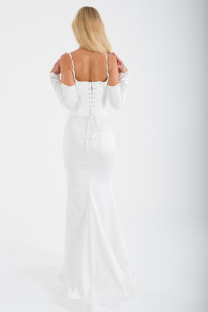 LATUFU Ekru Abiye Elbise