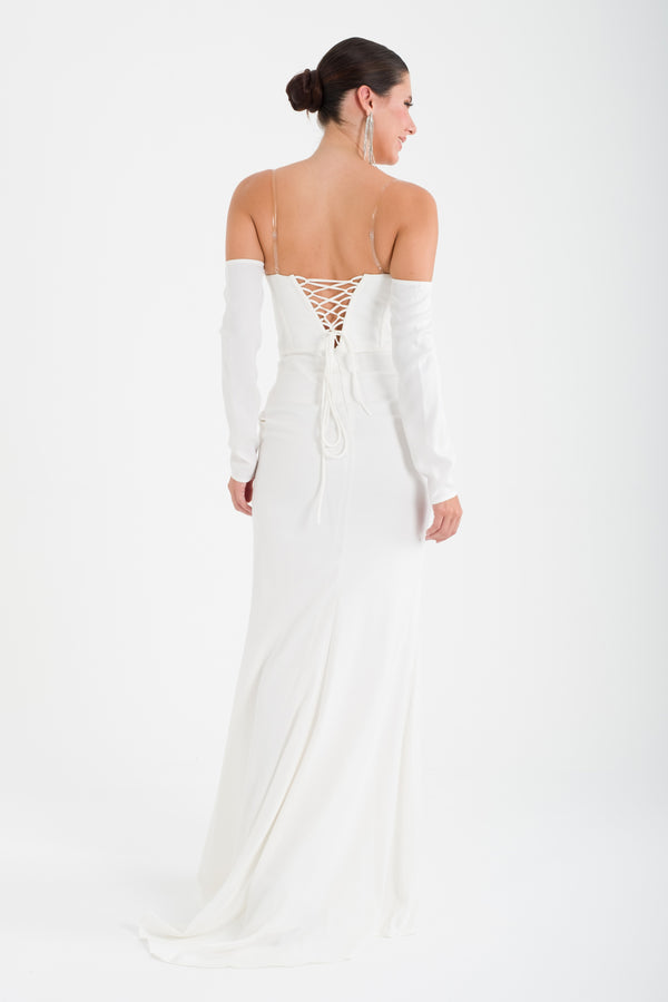 VENCE Ekru Abiye Elbise