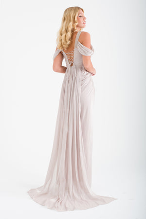 ROVİNJ Bej Abiye Elbise