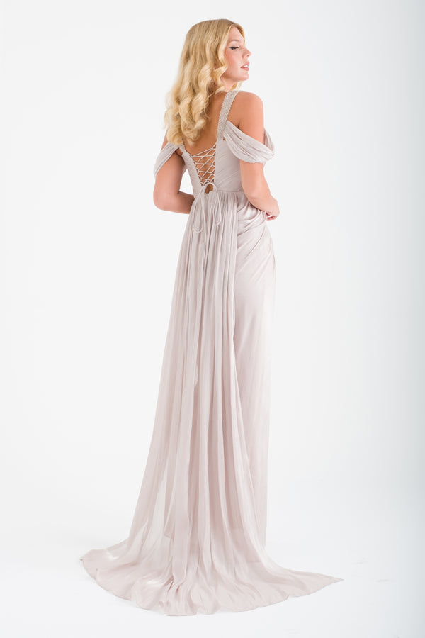 ROVİNJ Bej Abiye Elbise