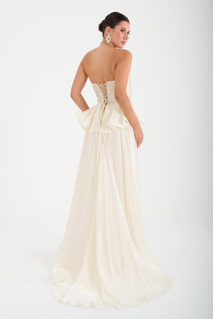 NAFPLİO Bej Abiye Elbise