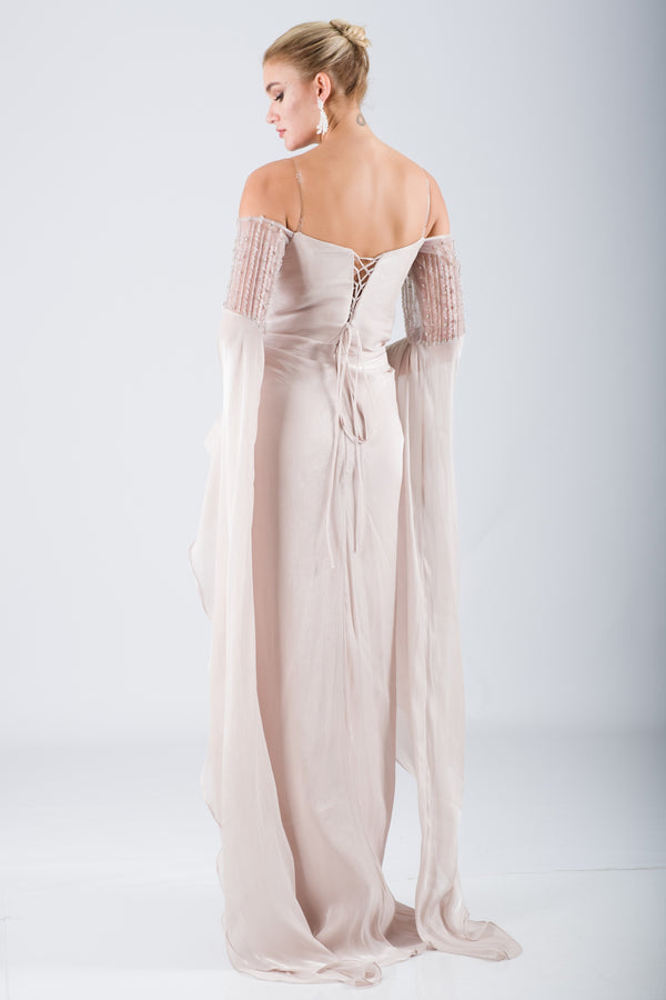 AURORA Bej Abiye Elbise