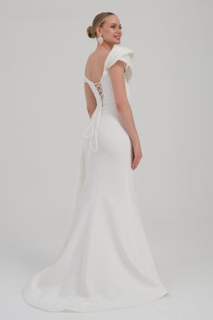 ORALYA Beyaz Abiye Elbise