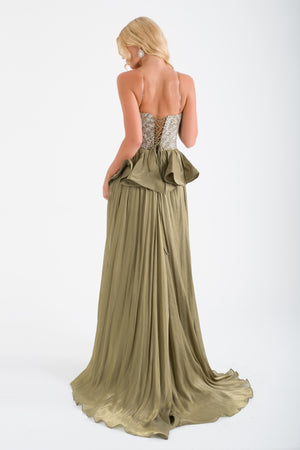 NAFPLİO Haki Abiye Elbise