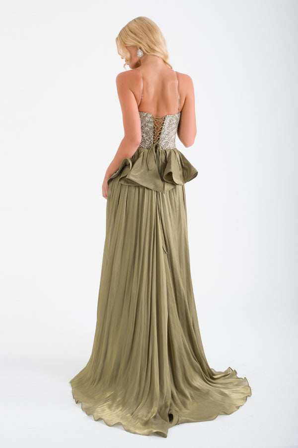 NAFPLİO Haki Abiye Elbise