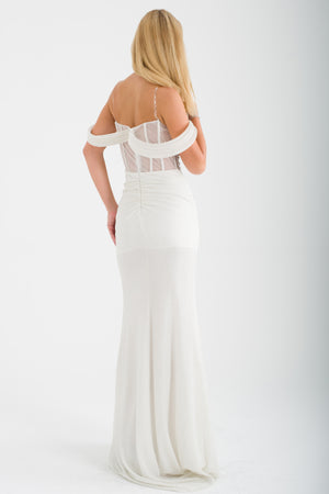 APRİL Ekru Abiye Elbise