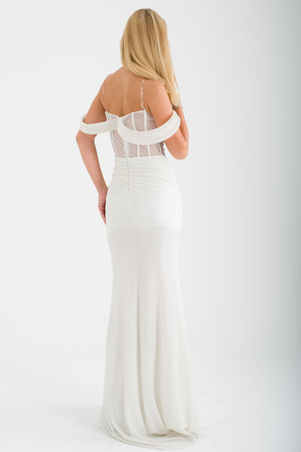 APRİL Ekru Abiye Elbise