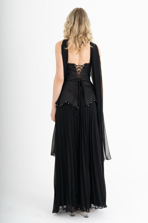 MORVEXA Siyah Abiye Elbise