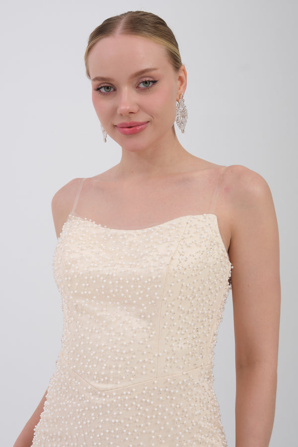 LILLESOL Ekru Abiye Elbise