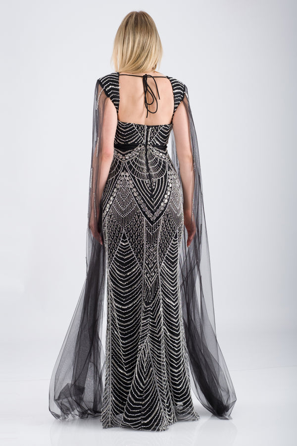 ELVARIN Siyah Abiye Elbise