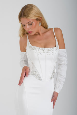 LATUFU Ekru Abiye Elbise