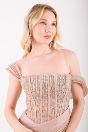 APRİL Gold Abiye Elbise