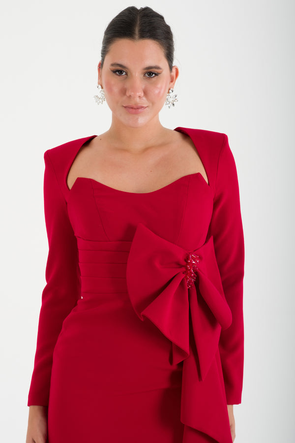 OPULENT Kırmızı Abiye Elbise