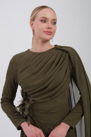 ISMERA Haki Abiye Elbise