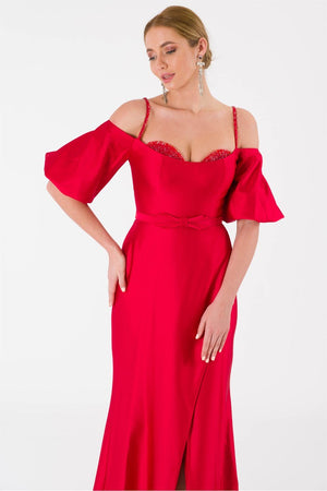 ALMİRA Kırmızı Abiye Elbise