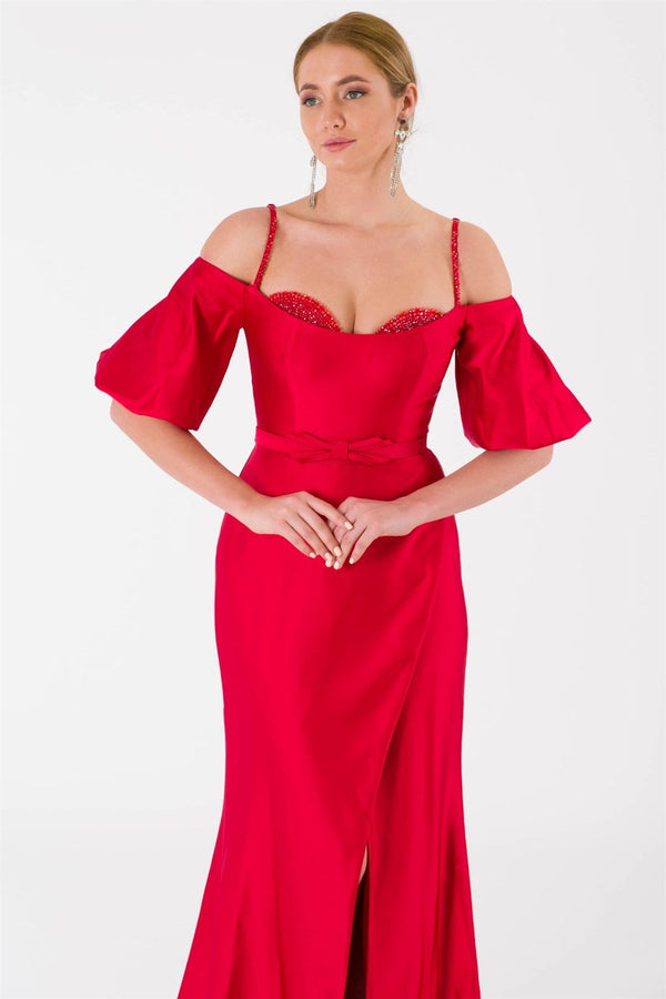ALMİRA Kırmızı Abiye Elbise