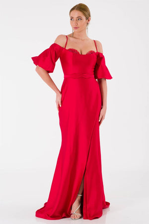ALMİRA Kırmızı Abiye Elbise
