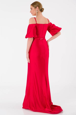 ALMİRA Kırmızı Abiye Elbise