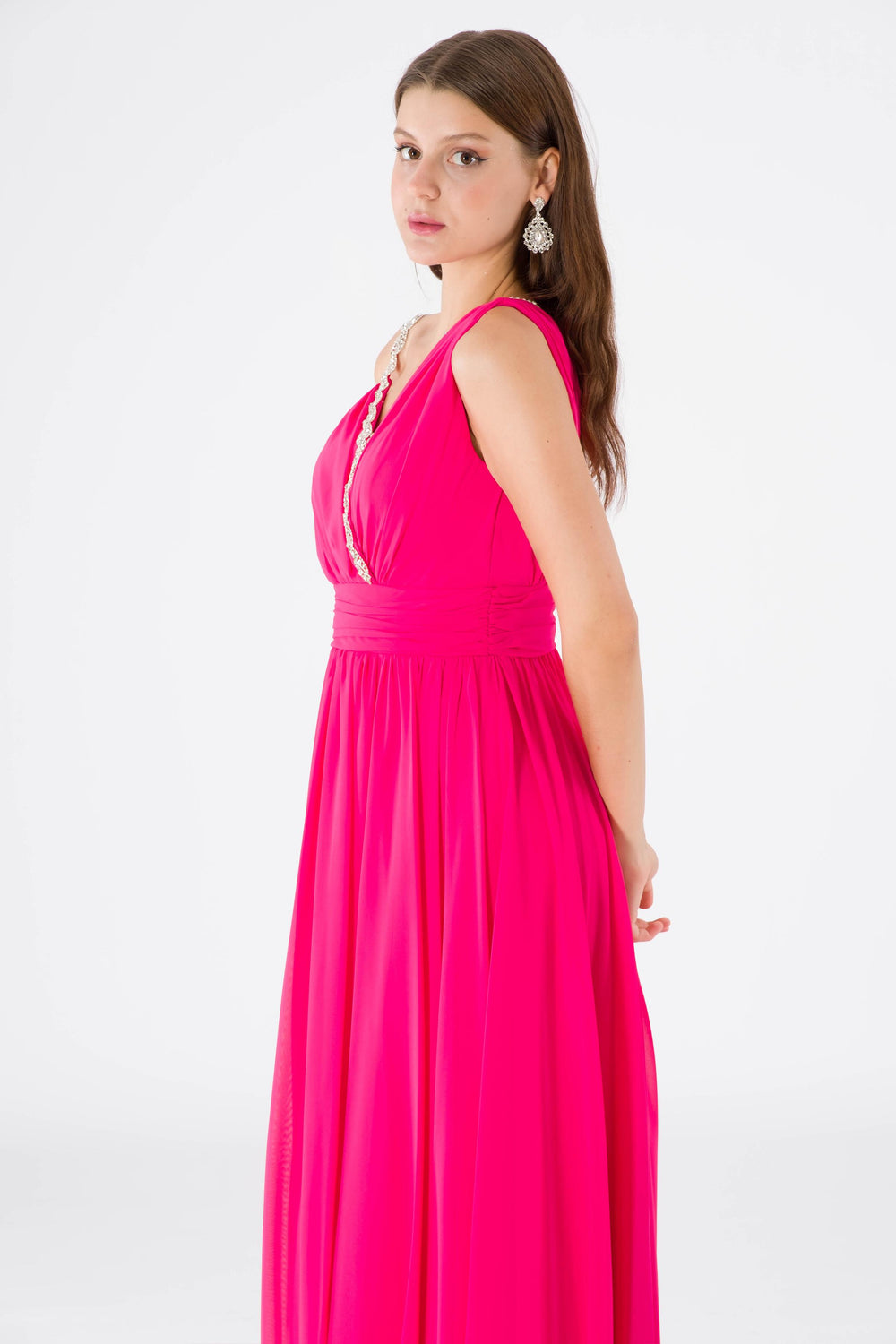 BERRE Fuşya Abiye Elbise