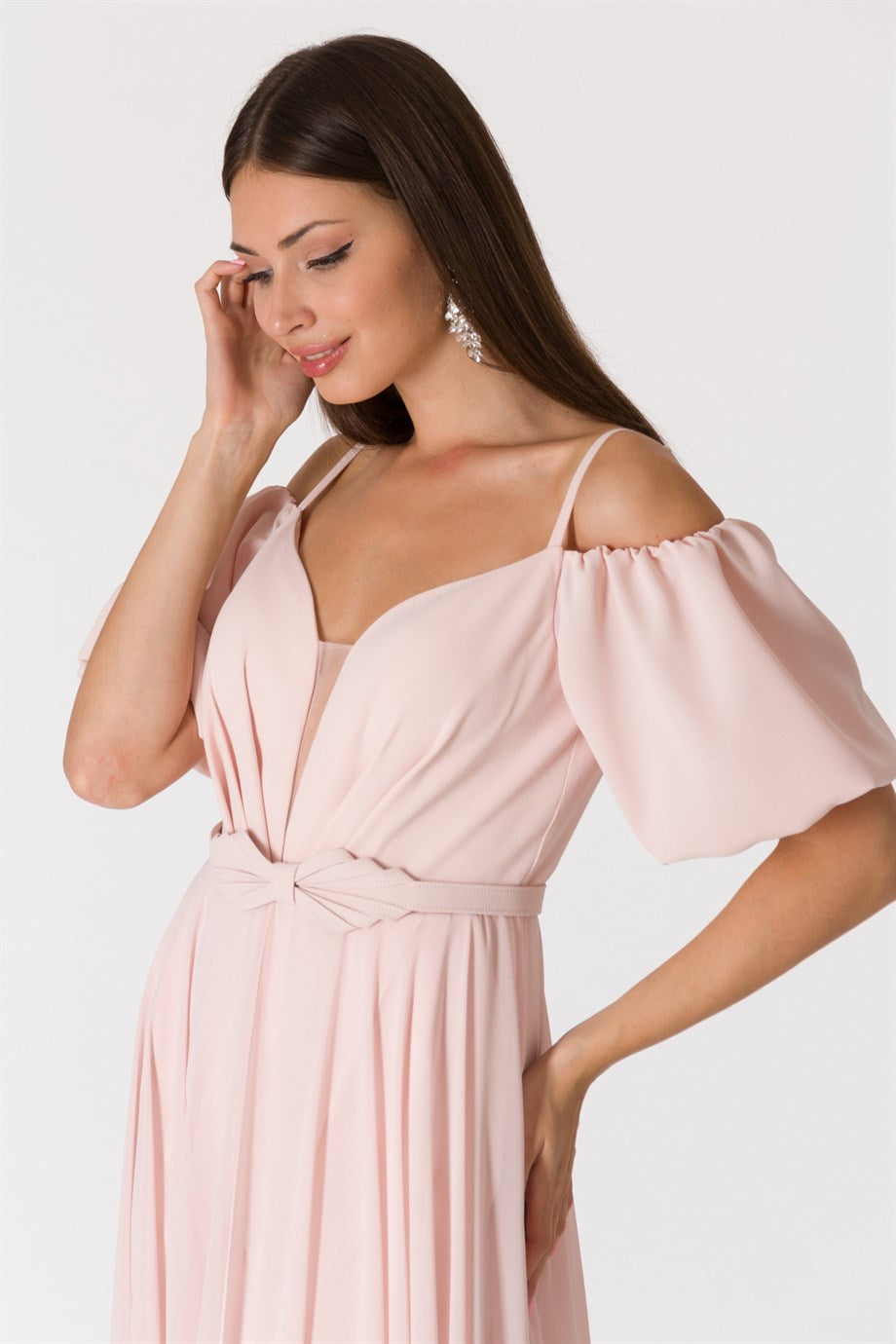 BRİLL Pudra Abiye Elbise