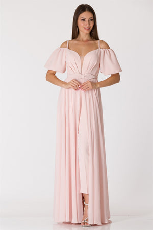 BRİLL Pudra Abiye Elbise