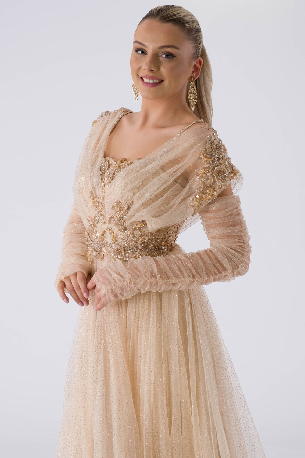 Foggy Gold evening dress dress