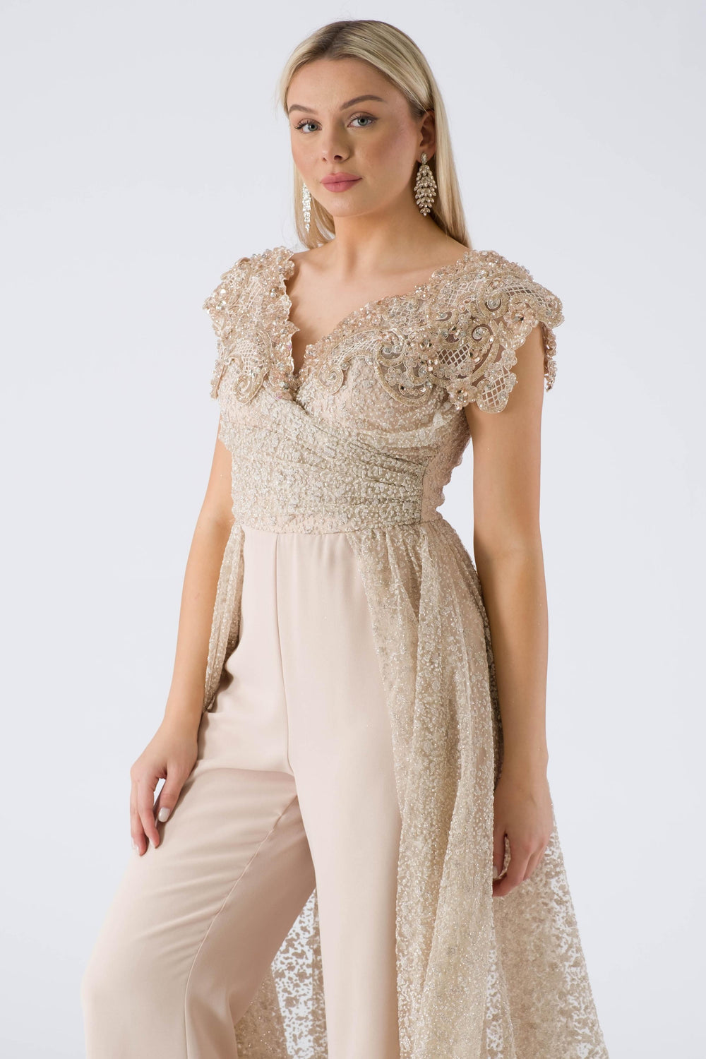 Ilko beige evening dress dress