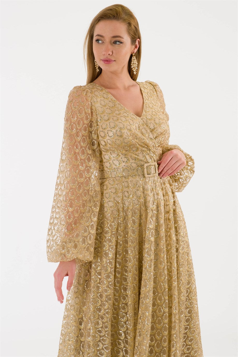 ILU Gold evening dress dress