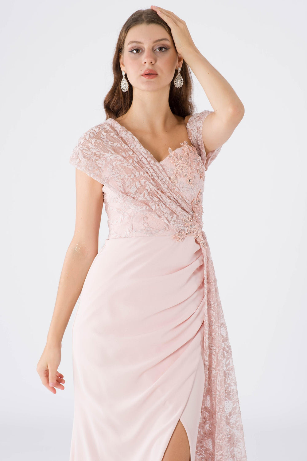 Italy powder evening dress dress