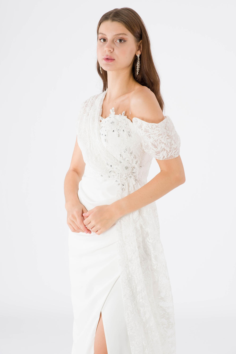 Italy ecru evening dress dress