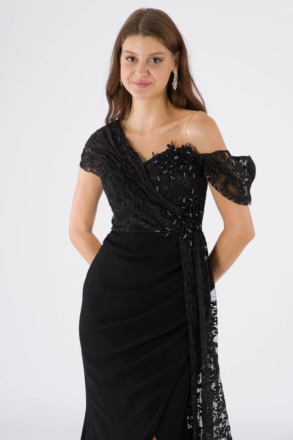 Italy black evening dress dress
