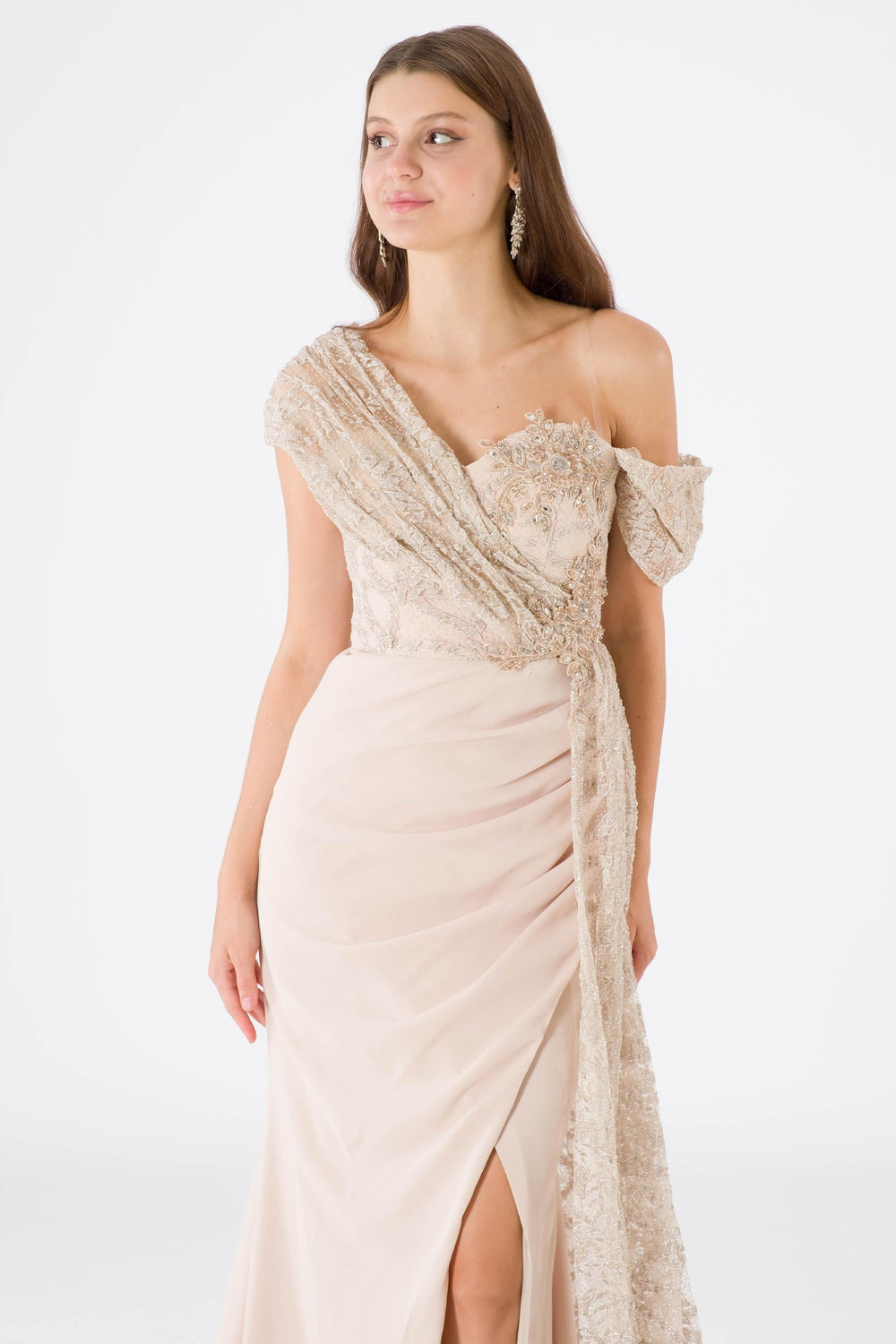 Italy beige evening dress dress