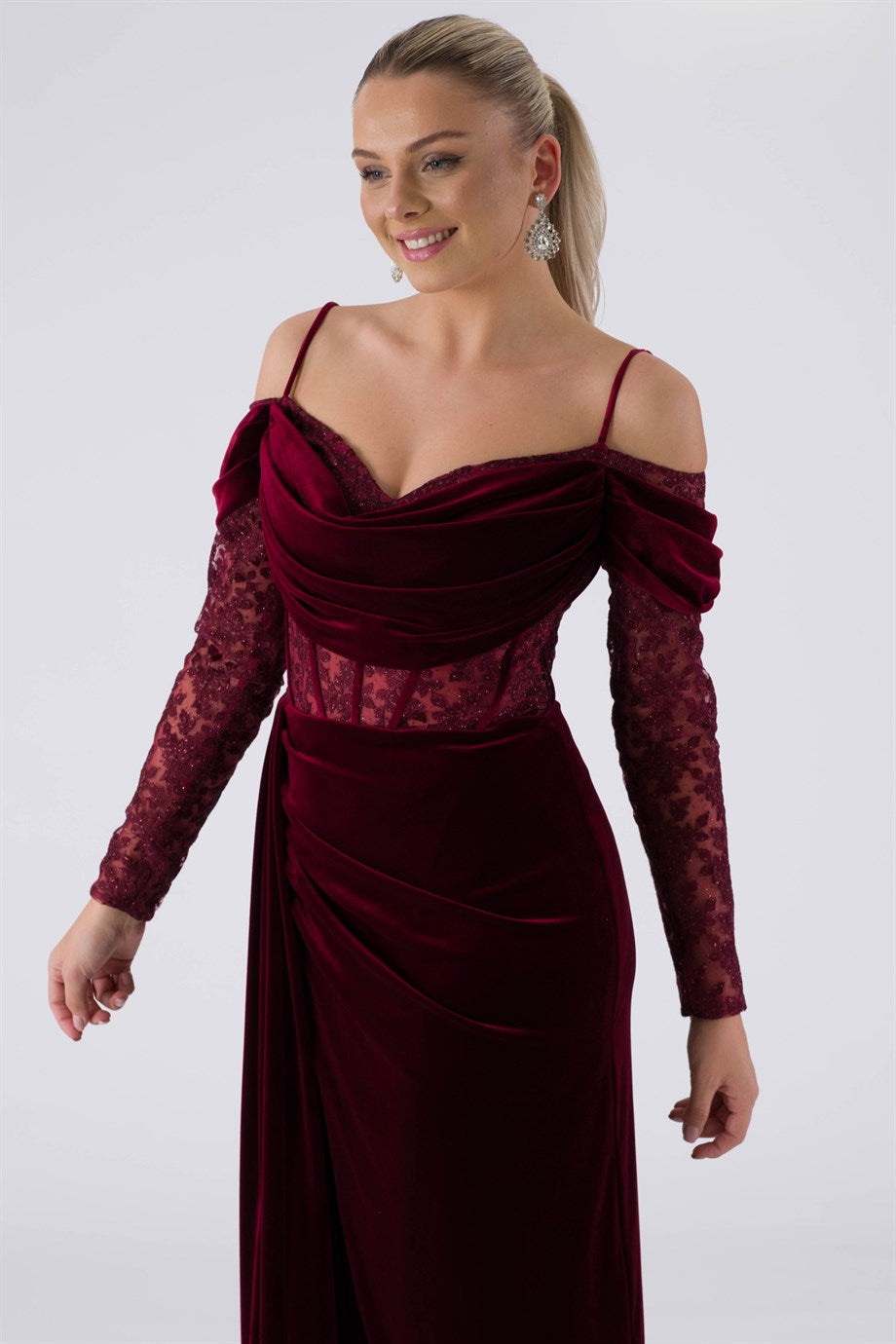 Jupra Bordeaux Evening Dress