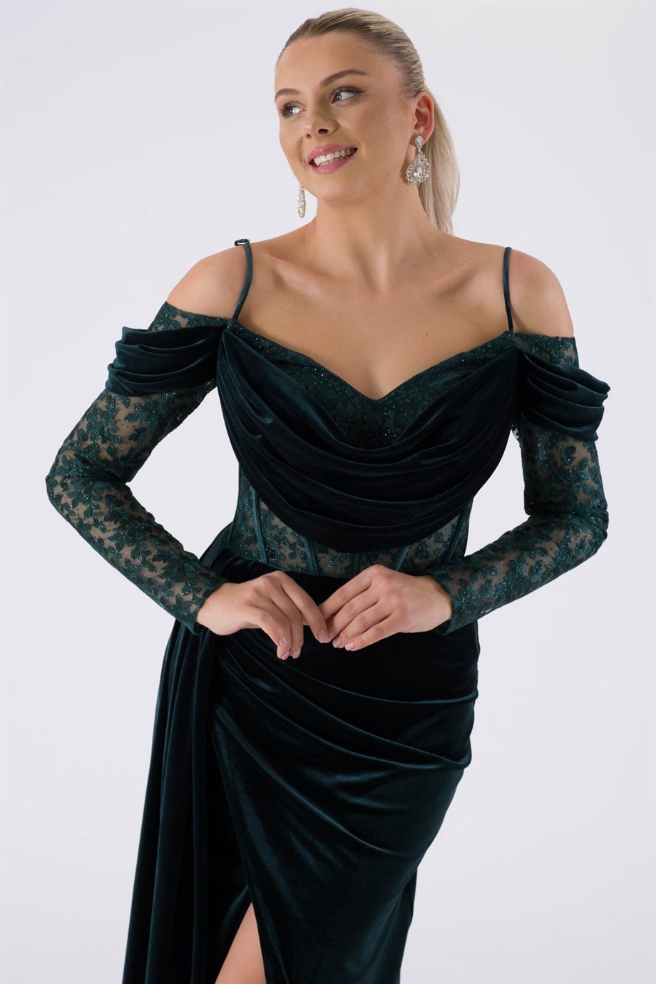 Jupra emerald evening dress dress