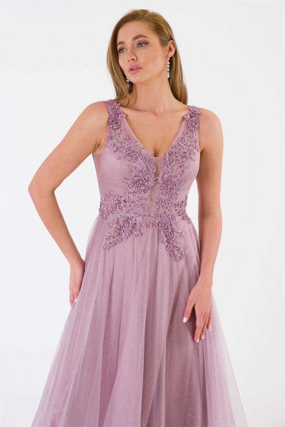 LADY Lavanta Abiye Elbise